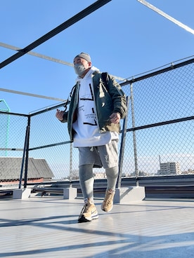 「アイテム（MA-1）」を使った、つーるはーさん（メンズ・166cm）の冬コーディネート