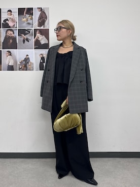 「アイテム（テーラードジャケット）」を使った、yabu_lemageさん（レディース・163cm）の秋コーディネート