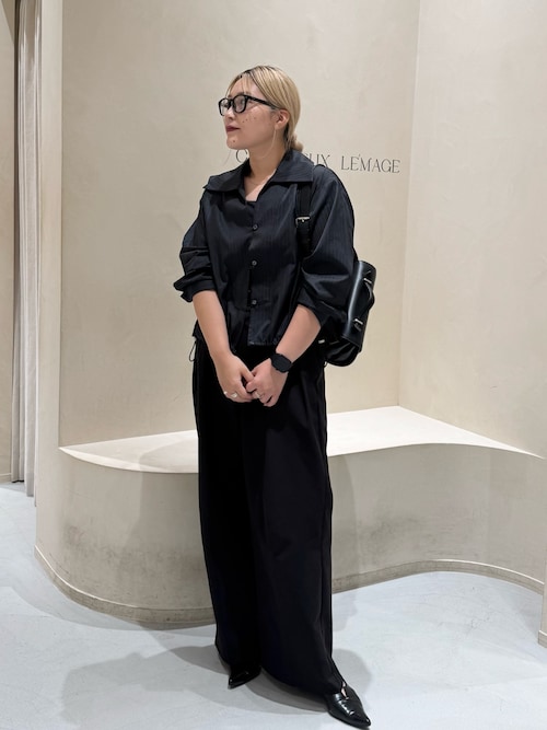 Vネックストライプショートシャツ（シャツ/ブラウス