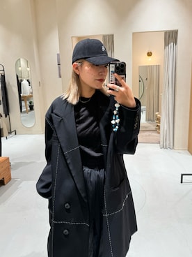 「アウターコーデ」｜「アイテム（キャップ）」を使った、yabu_lemageさん（レディース・162cm）の秋コーディネート