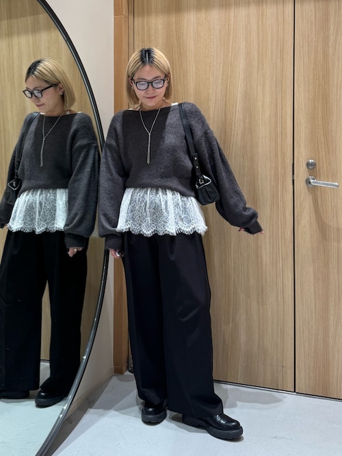 セール】【前後2WAY】モヘア起毛パフカーディガン（カーディガン