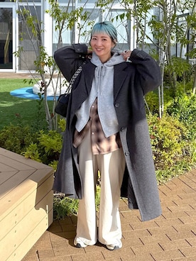 「アイテム（チェスターコート）」を使った、MIKUさん（レディース・150cm・40代）の秋コーディネート