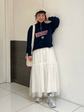 「アイテム（帽子）」を使った、MIKUさん（レディース・150cm・30代）の秋コーディネート
