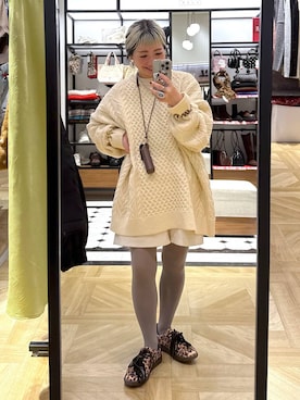 「アイテム（チャーム）」を使った、MIKUさん（レディース・150cm）の冬コーディネート