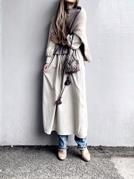 「ITEMS URBANRESEARCH（アイテムズ アーバンリサーチ）のニットベストドッキングワンピース（ワンピース）」を使った、Lilyさん（レディース・160cm）の冬コーディネート