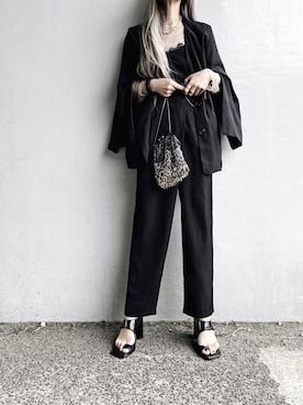 「HANNE（アン）のアイテム（セットアップ）」を使った、Lilyさん（レディース・160cm）の春コーディネート