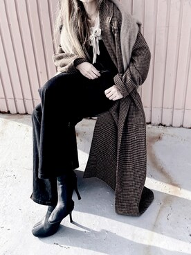 「CENE」｜「アイテム（サロペット/オーバーオール）」を使った、Lilyさん（レディース・160cm）の冬コーディネート