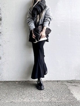 「GRL（グレイル）のニットマーメイドスカート（スカート）」を使った、Lilyさん（レディース・160cm）の秋コーディネート