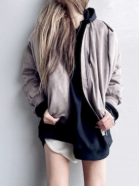 「CENE」｜「アイテム（ブルゾン）」を使った、Lilyさん（レディース・160cm）の春コーディネート