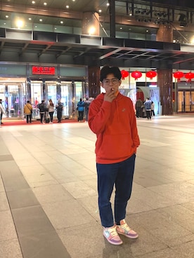 「NIKE（ナイキ）のアイテム（ジャージ）」を使った、Yen さん（メンズ・172cm）の冬コーディネート