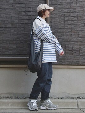 「NEW ERA（ニューエラ）の＜NEW ERA（ニューエラ）＞ T/W 9THIRTY LA/キャップ（キャップ）」を使った、yakkoさん（レディース・152cm）の春コーディネート