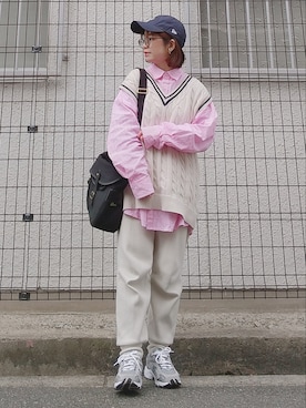 「アイテム（ベスト）」を使った、yakkoさん（レディース・152cm）の春コーディネート