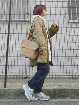 「FREAK'S STORE（フリークスストア）のM-65キルトライナージャケット（ミリタリージャケット）」を使った、yakkoさん（レディース・152cm）の冬コーディネート