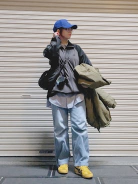 「アイテム（ジャケット/アウター、グレー系）」を使った、yakkoさん（レディース・152cm）の冬コーディネート