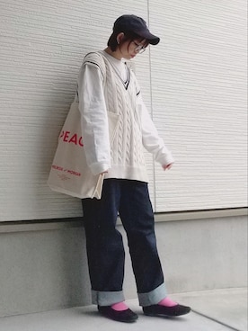 「STEPS（ステップス）のアイテム」を使った、yakkoさん（レディース・152cm）の春コーディネート