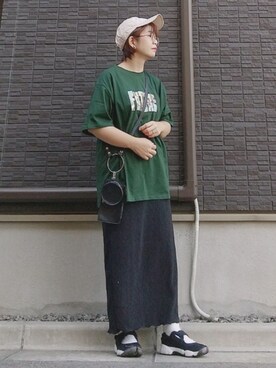 「SLOBE IENA（スローブイエナ）のアイテム（イヤリング）」を使った、yakkoさん（レディース・152cm）の夏コーディネート