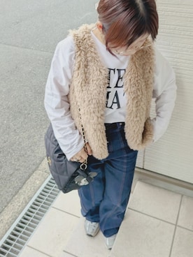「アイテム（ベスト）」を使った、yakkoさん（レディース・152cm）の秋コーディネート