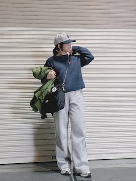 「アイテム（帽子）」を使った、yakkoさん（レディース・152cm）の冬コーディネート