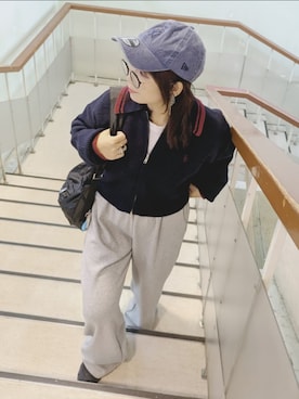 「tiptop」｜「アイテム（スウェットパンツ）」を使った、yakkoさん（レディース・152cm）の秋コーディネート