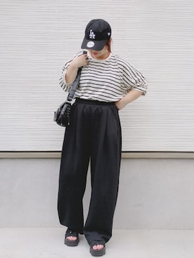 「アイテム（キャップ）」を使った、yakkoさん（レディース・152cm）の夏コーディネート