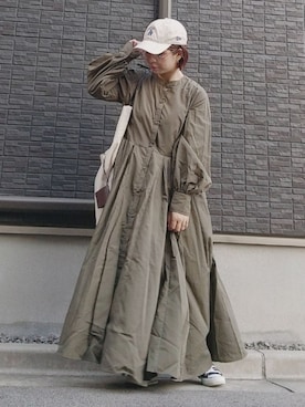 「秋トレンド2021」｜「アイテム（シャツワンピース）」を使った、yakkoさん（レディース・152cm）の秋コーディネート