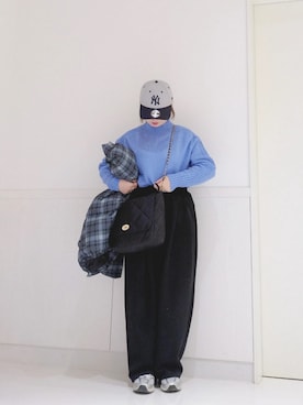 「アイテム（スウェットパンツ）」を使った、yakkoさん（レディース・152cm）の冬コーディネート