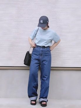 「OMNES（オムネス）のアイテム」を使った、yakkoさん（レディース・152cm）の夏コーディネート