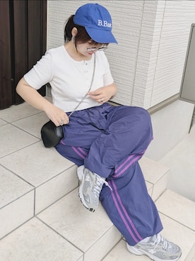 「BROKEN BASE（ブロークンベース）のアイテム（帽子）」を使った、yakkoさん（レディース・152cm）の夏コーディネート