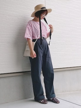 「4youstory（フォーユーストーリー）のアイテム」を使った、yakkoさん（レディース・152cm）の夏コーディネート