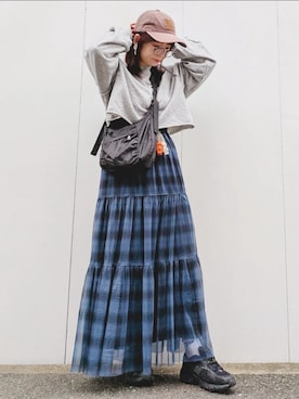 「feepur（フェピュール）のアイテム（スウェット）」を使った、yakkoさん（レディース・152cm）の秋コーディネート