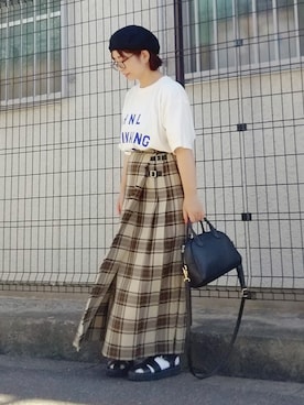 「Ruben（ルーベン）のアイテム（ハンチング/ベレー帽）」を使った、yakkoさん（レディース・152cm）の夏コーディネート