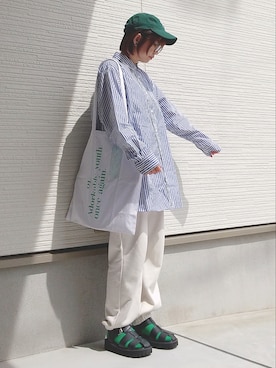 「ごきげんウィーク」｜「アイテム（スウェットパンツ）」を使った、yakkoさん（レディース・152cm）の春コーディネート