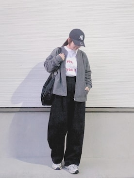 「アイテム（キャップ）」を使った、yakkoさん（レディース・152cm）の秋コーディネート