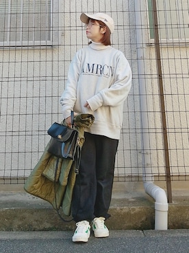 「NEW ERA（ニューエラ）の＜NEW ERA（ニューエラ）＞ T/W 9THIRTY LA/キャップ（キャップ）」を使った、yakkoさん（レディース・152cm）の秋コーディネート