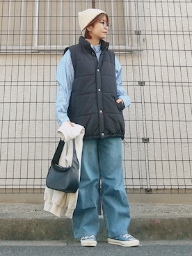 「feepur（フェピュール）のアイテム（バッグ）」を使った、yakkoさん（レディース・152cm）の冬コーディネート