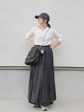 「アイテム（キャップ）」を使った、yakkoさん（骨格ストレート・レディース・152cm）の秋コーディネート