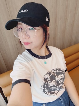 「NEW ERA（ニューエラ）のアイテム」を使った、yakkoさん（骨格ストレート・レディース・152cm）の夏コーディネート