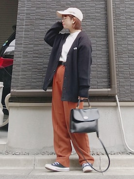 「NEW ERA（ニューエラ）の＜NEW ERA（ニューエラ）＞ T/W 9THIRTY LA/キャップ（キャップ）」を使った、yakkoさん（レディース・152cm）の秋コーディネート