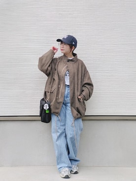 「アイテム（モッズコート）」を使った、yakkoさん（レディース・152cm）の秋コーディネート