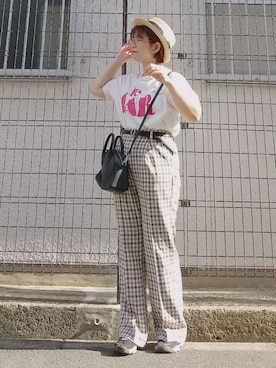 「SLOBE IENA（スローブイエナ）のアイテム（イヤリング）」を使った、yakkoさん（レディース・152cm）の夏コーディネート