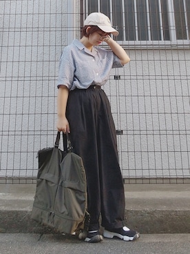 「NEW ERA（ニューエラ）の＜NEW ERA（ニューエラ）＞ T/W 9THIRTY LA/キャップ（キャップ）」を使った、yakkoさん（レディース・152cm）の夏コーディネート