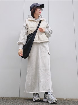 「feepur（フェピュール）のアイテム（ジャケット/アウター）」を使った、yakkoさん（レディース・152cm）の冬コーディネート