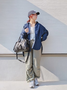 「ナイロンパンツ」｜yakkoさん（レディース・152cm）の秋コーディネート