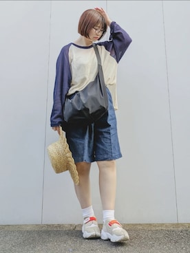 「アイテム（ボディバッグ/ウエストポーチ）」を使った、yakkoさん（レディース・152cm）の夏コーディネート