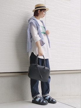 「肩掛け」｜「アイテム（アクセサリー）」を使った、yakkoさん（レディース・152cm）の春コーディネート