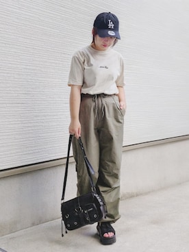 「NEW ERA（ニューエラ）のアイテム」を使った、yakkoさん（骨格ストレート・レディース・152cm）の夏コーディネート