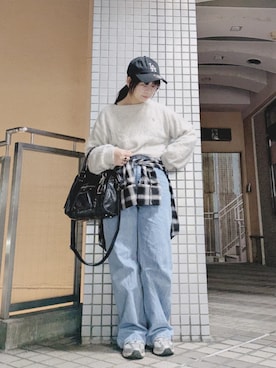 「アイテム（ボストンバッグ）」を使った、yakkoさん（レディース・152cm）の秋コーディネート