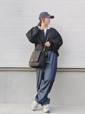 「アイテム（キャップ）」を使った、yakkoさん（骨格ストレート・レディース・152cm）の秋コーディネート