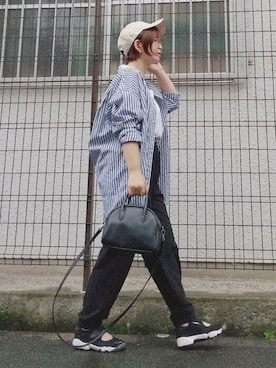 「NEW ERA（ニューエラ）の＜NEW ERA（ニューエラ）＞ T/W 9THIRTY LA/キャップ（キャップ）」を使った、yakkoさん（レディース・152cm）の夏コーディネート