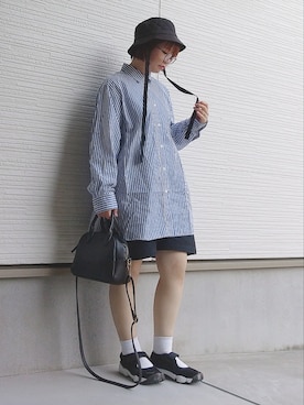 「アイテム（チノパンツ）」を使った、yakkoさん（レディース・152cm）の夏コーディネート